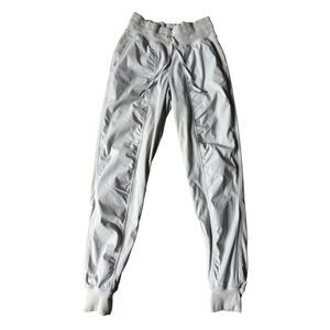 Lululemon Dance Studio Jogger Full Length Mid Rise Sheer Blue Lined Size 2